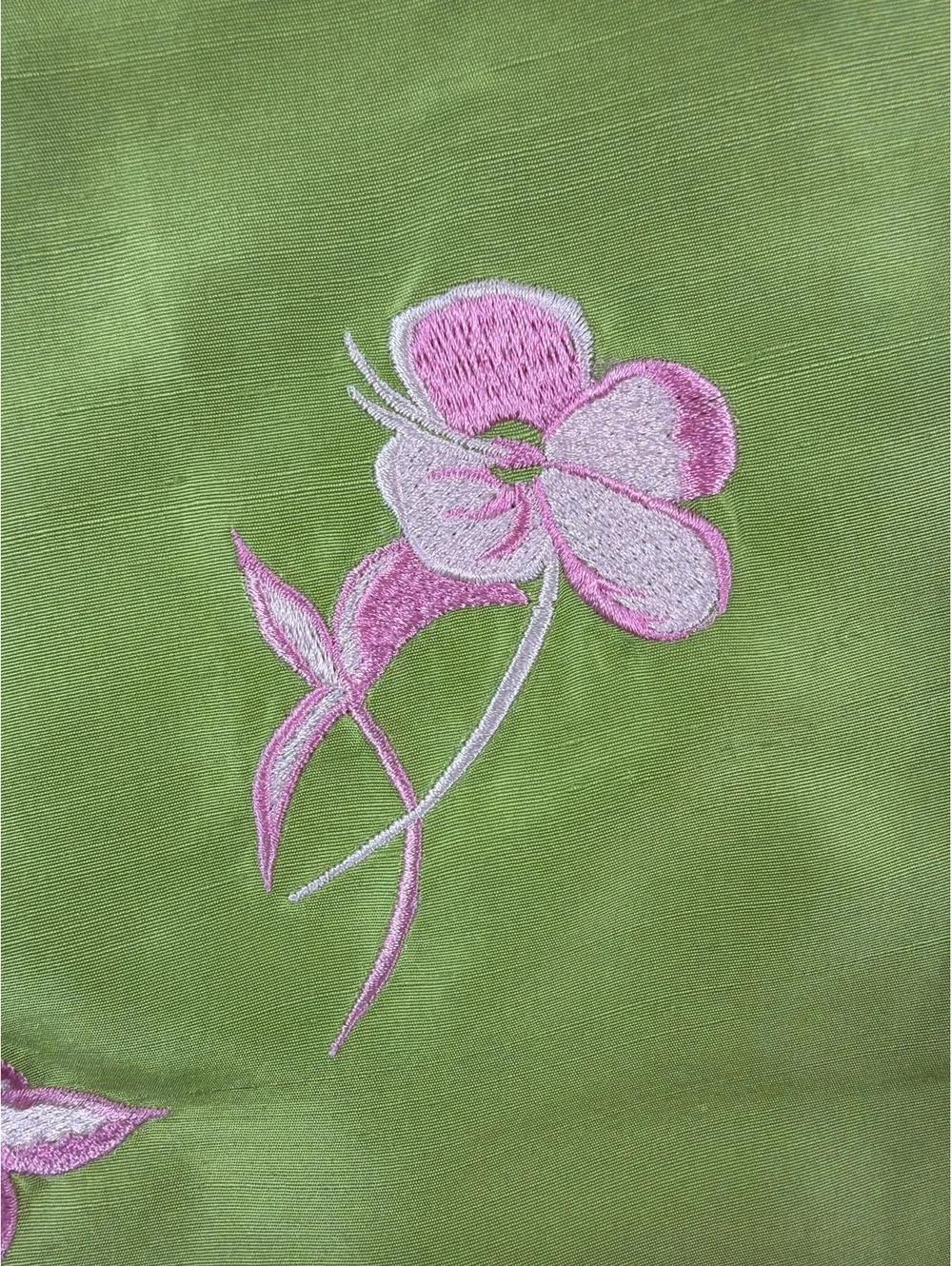 Tibi Hyland Silk Embroidered Sleeveless Shift Dress Green Pink Floral Size 8